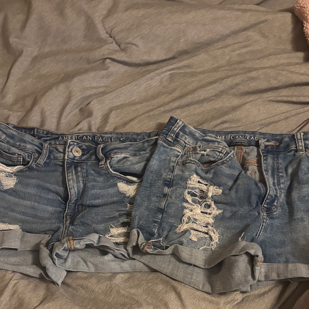 American Eagle Outfitters Distressed Denim High Waist Shorts